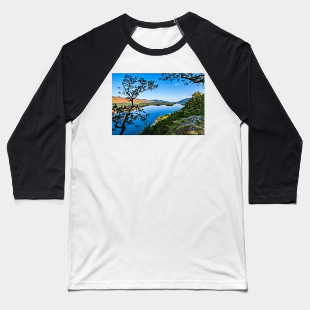 Suprise View Derwentwater Baseball T-Shirt by Reg-K-Atkinson